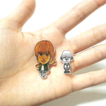 色鉛筆プラバンで髪の流れを作ったがんちゃんのプラバン