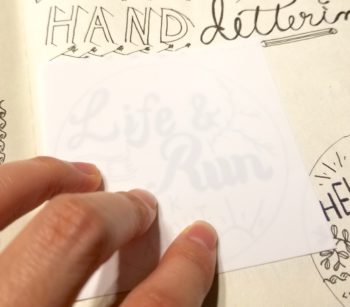 下絵に重ねた白プラバン