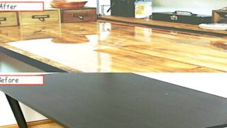 IKEAのテーブルを壁紙でリメイク