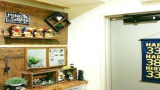 玄関の有孔ボード収納