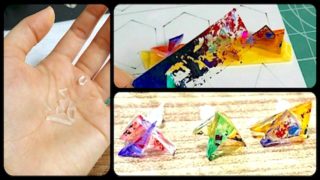 レジンで作ったプラバンアクセサリー
