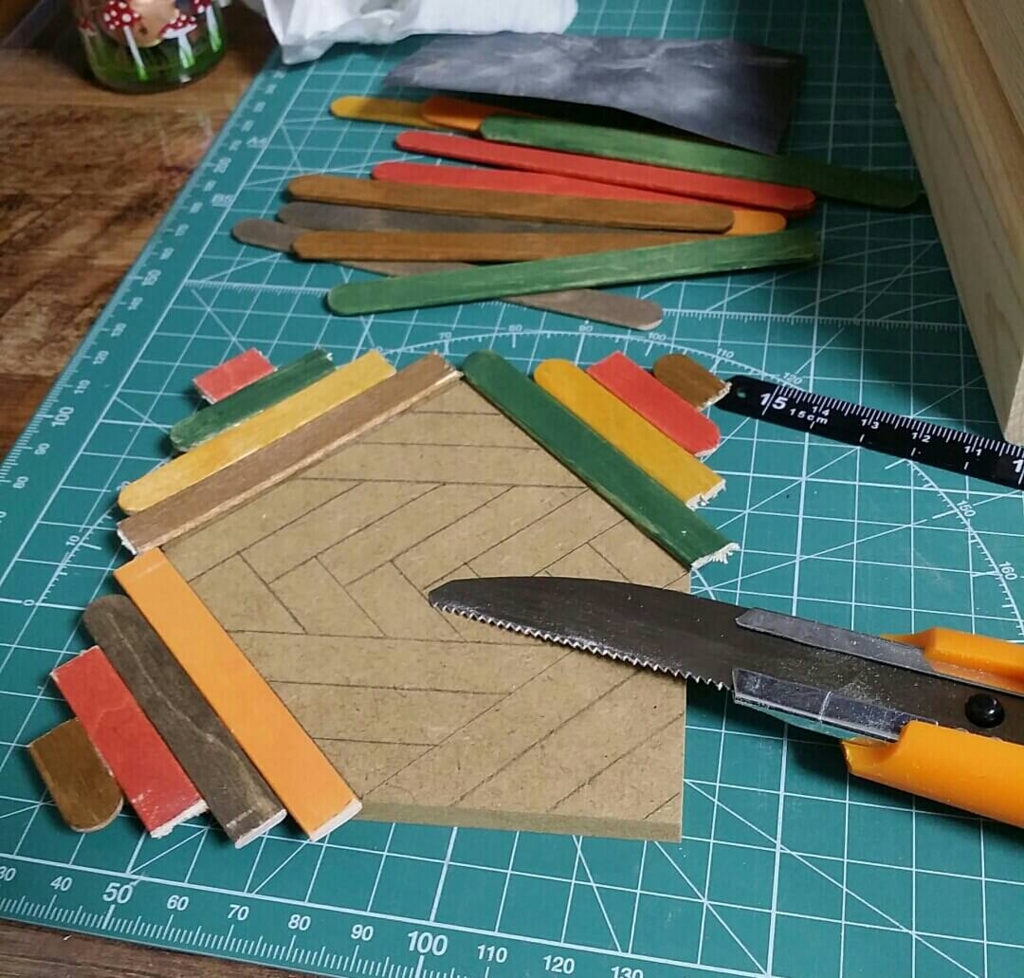 100均DIYでヘリンボーンを作る