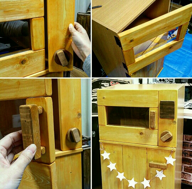 手作りままごとキッチンのレンジをカラーボックスでDIY
