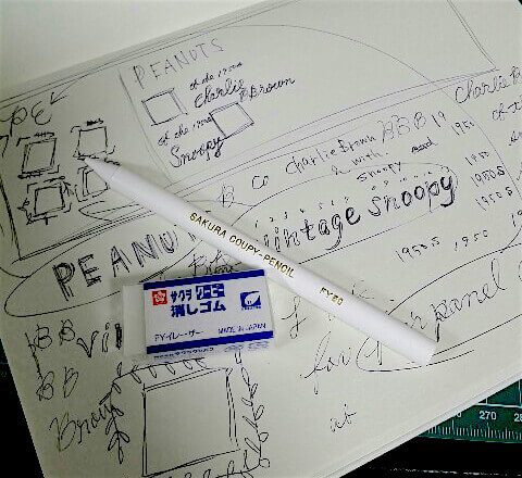 サクラクーピーとレタリングの下書き帳