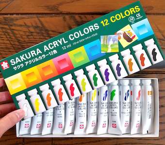 蓋を開けたアクリル絵の具