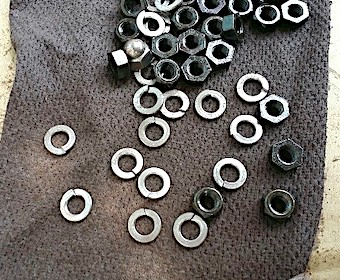 細かなパーツのサビ加工