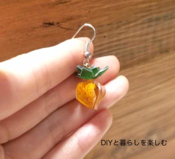 立体プラバンのアクセサリーの作り方 パイナップルピアスを作ってみた Diyと暮らしを楽しむ