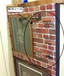 100均の転写シールと写真フレームを貼った玄関の靴箱のアレンジ